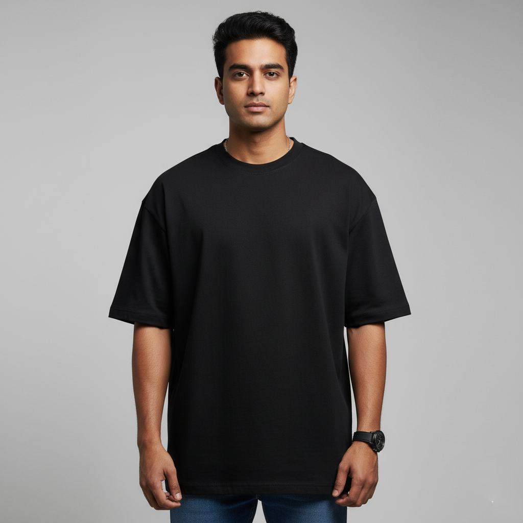 Oversized Black T-shirt – "Risk is Better than Regret" Inspiring Back Print