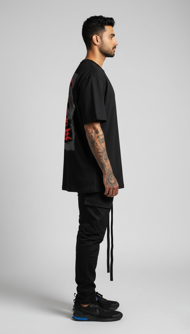 Success is the Best Revenge" Oversized Black T-Shirt - Motivational Grunge Tee